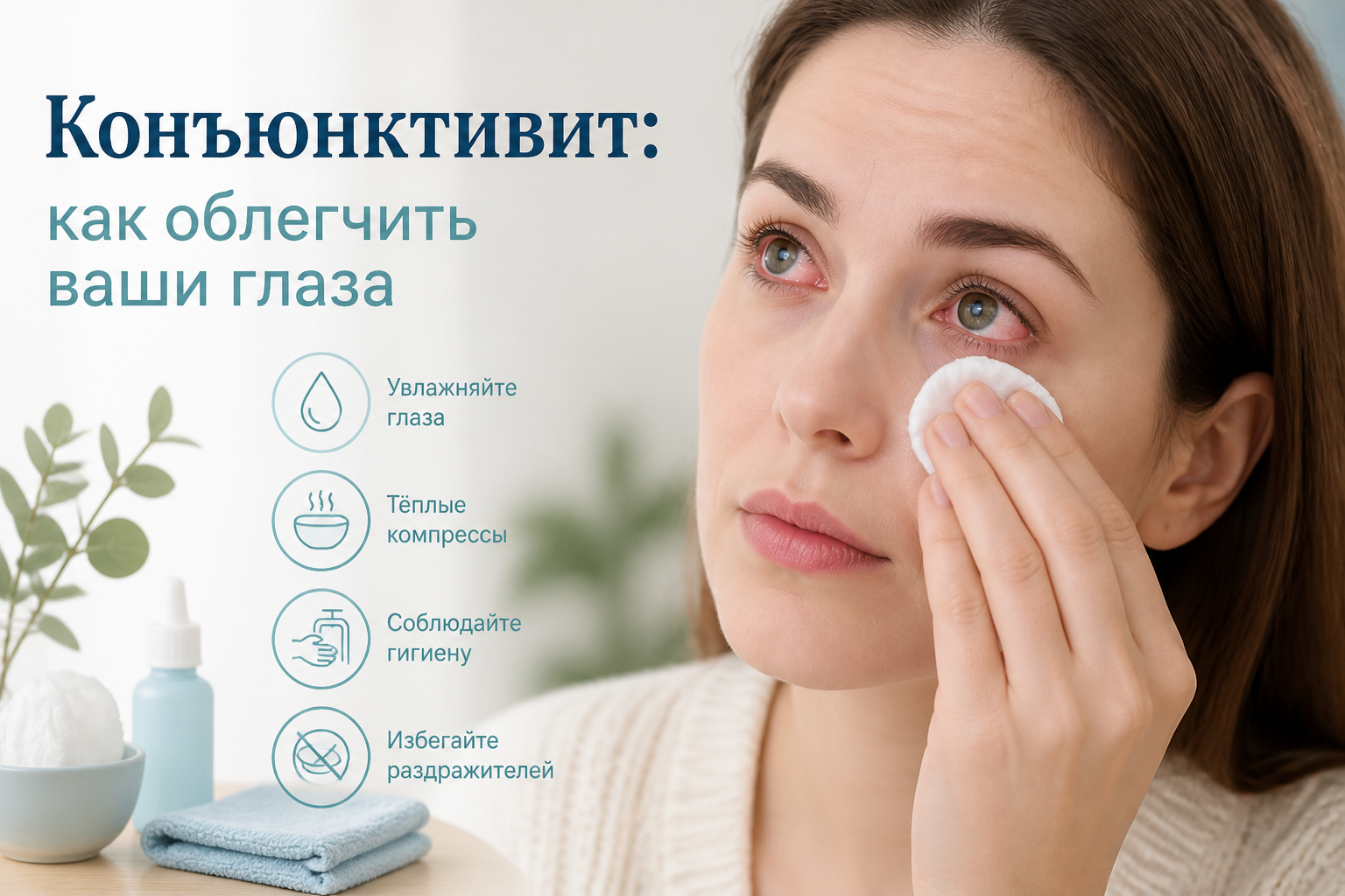 конъюнктивит как облегчить ваши глаза — иллюстрация к статье «конъюнктивит как облегчить ваши глаза»