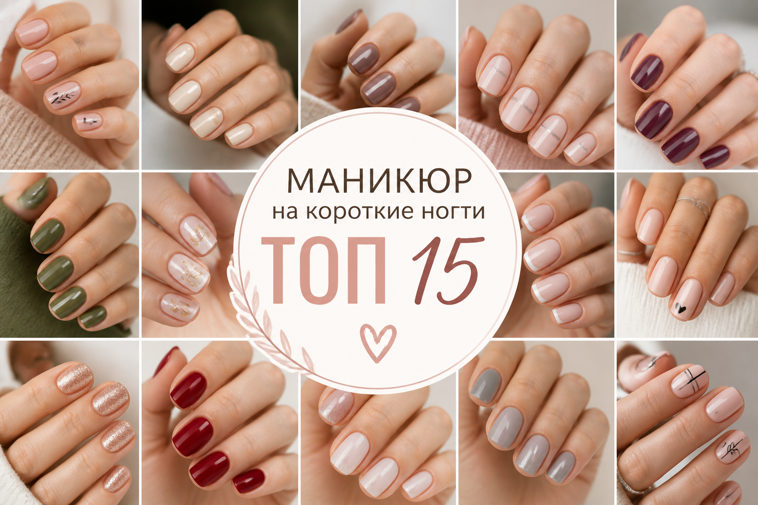 маникюр на короткие ногти топ 15 — иллюстрация к статье «маникюр на короткие ногти топ 15»