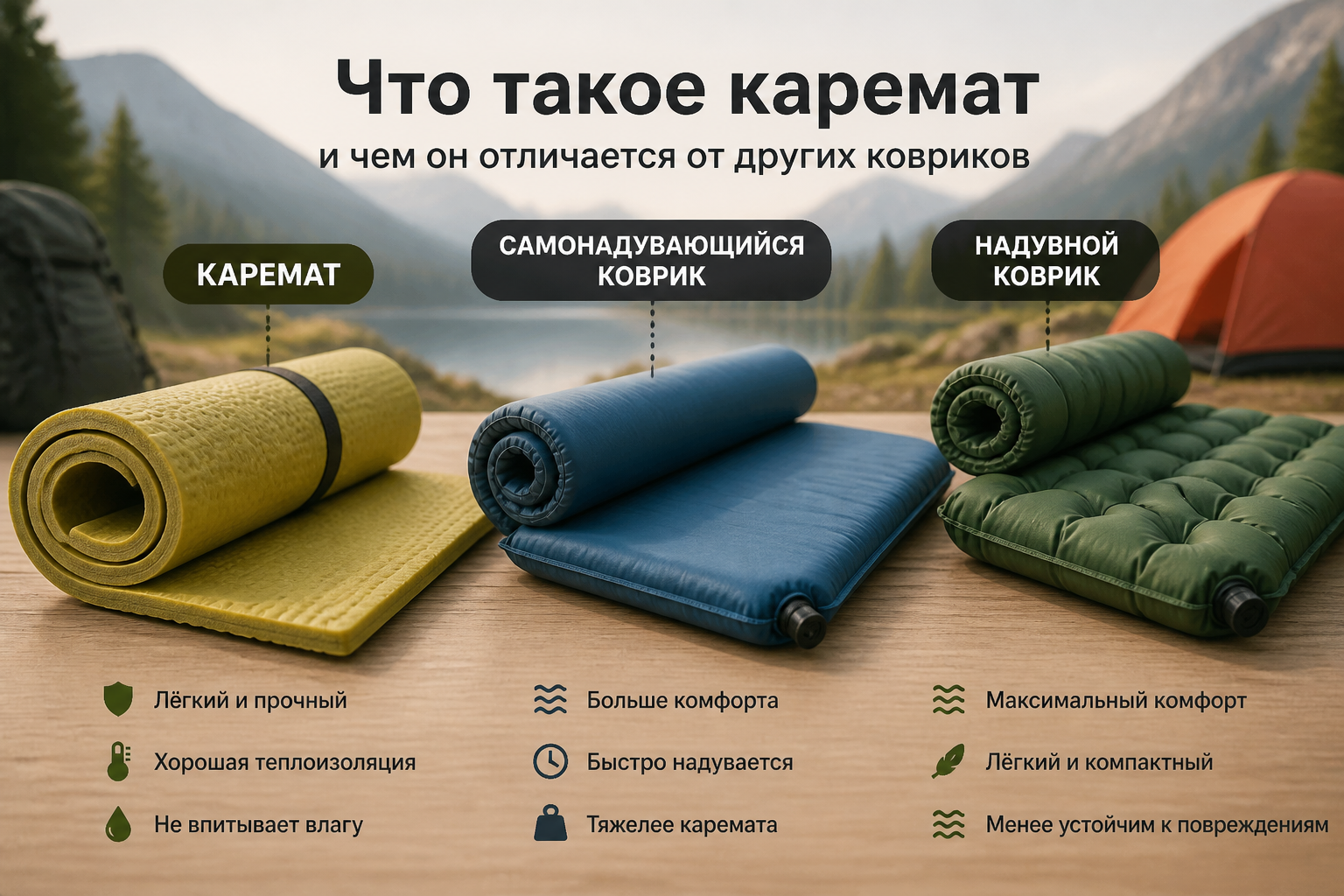 Что такое каремат и чем он отличается от других ковриков — иллюстрация к статье «каремат как выбрать»