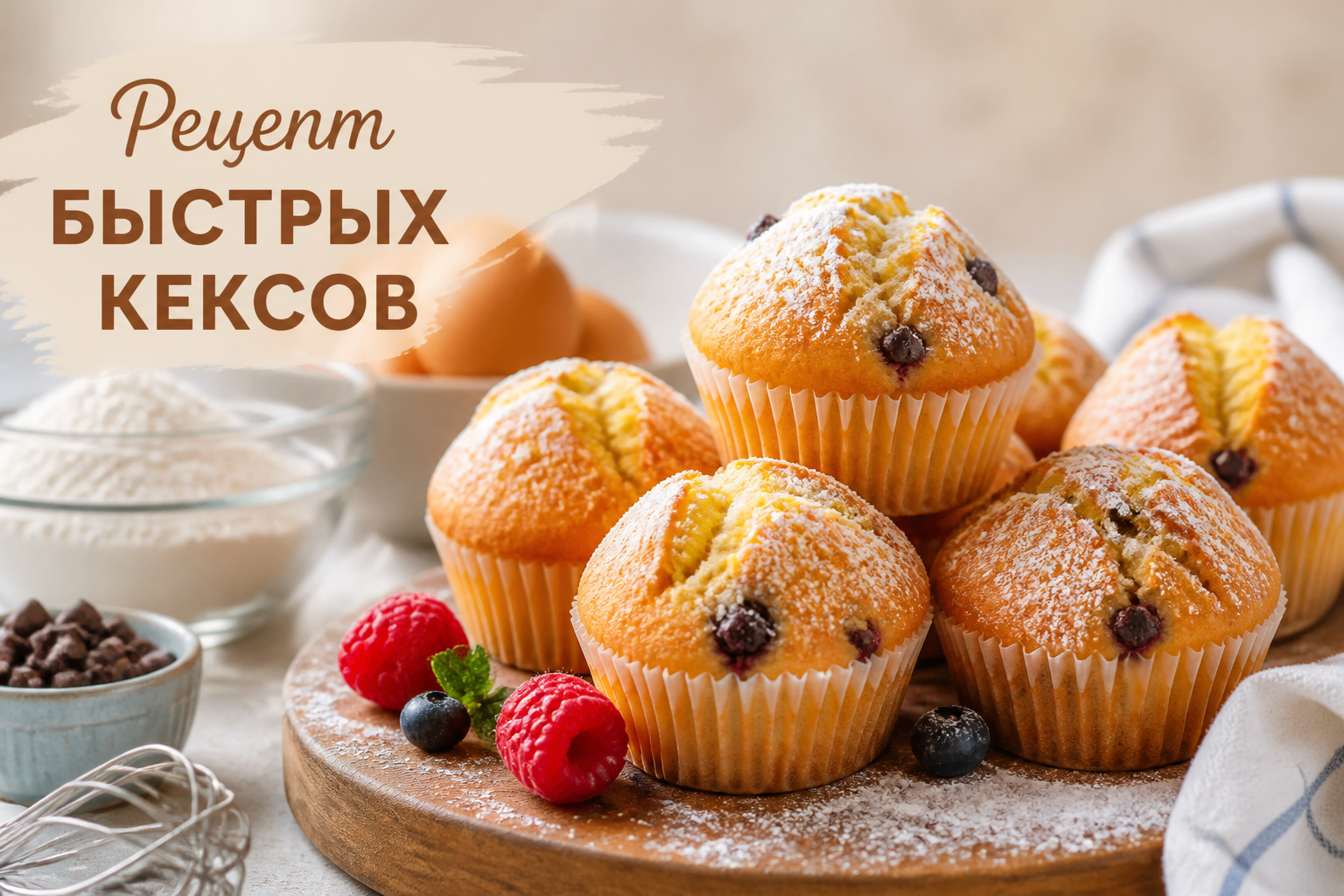 рецепт быстрых кексов — иллюстрация к статье «рецепт быстрых кексов»