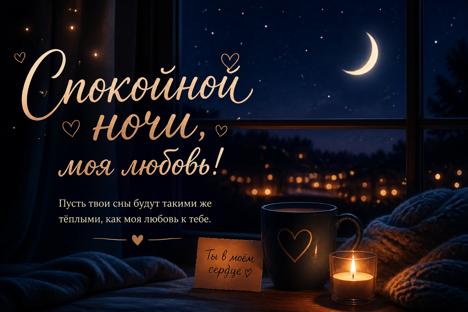 Романтические пожелания — для любимого человека — иллюстрация к статье «картинки спокойной ночи»