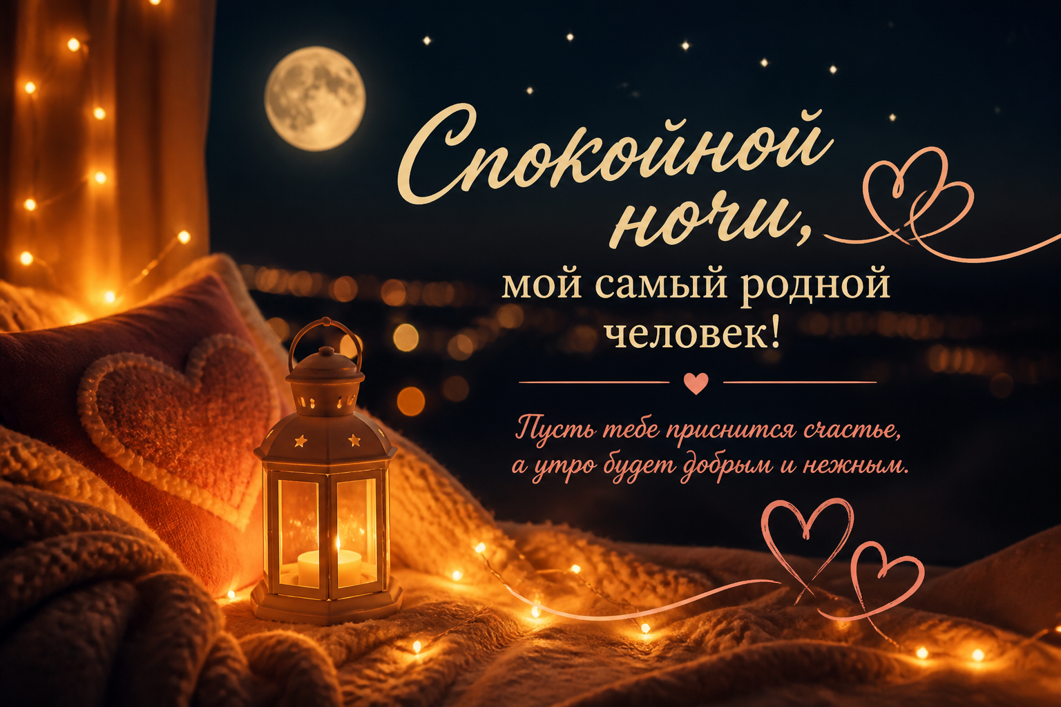 Тёплые пожелания для любимого человека — иллюстрация к статье «доброй ночи теплые пожелания»