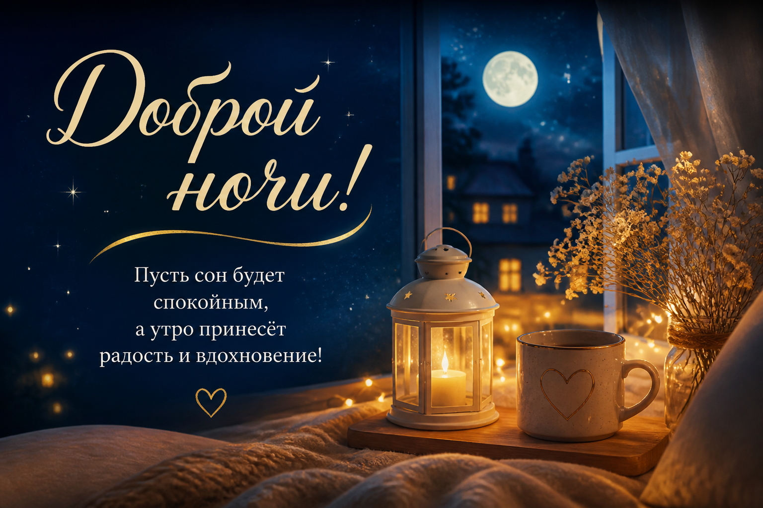Пожелания спокойной ночи для друга или подруги — иллюстрация к статье «доброй ночи теплые пожелания»