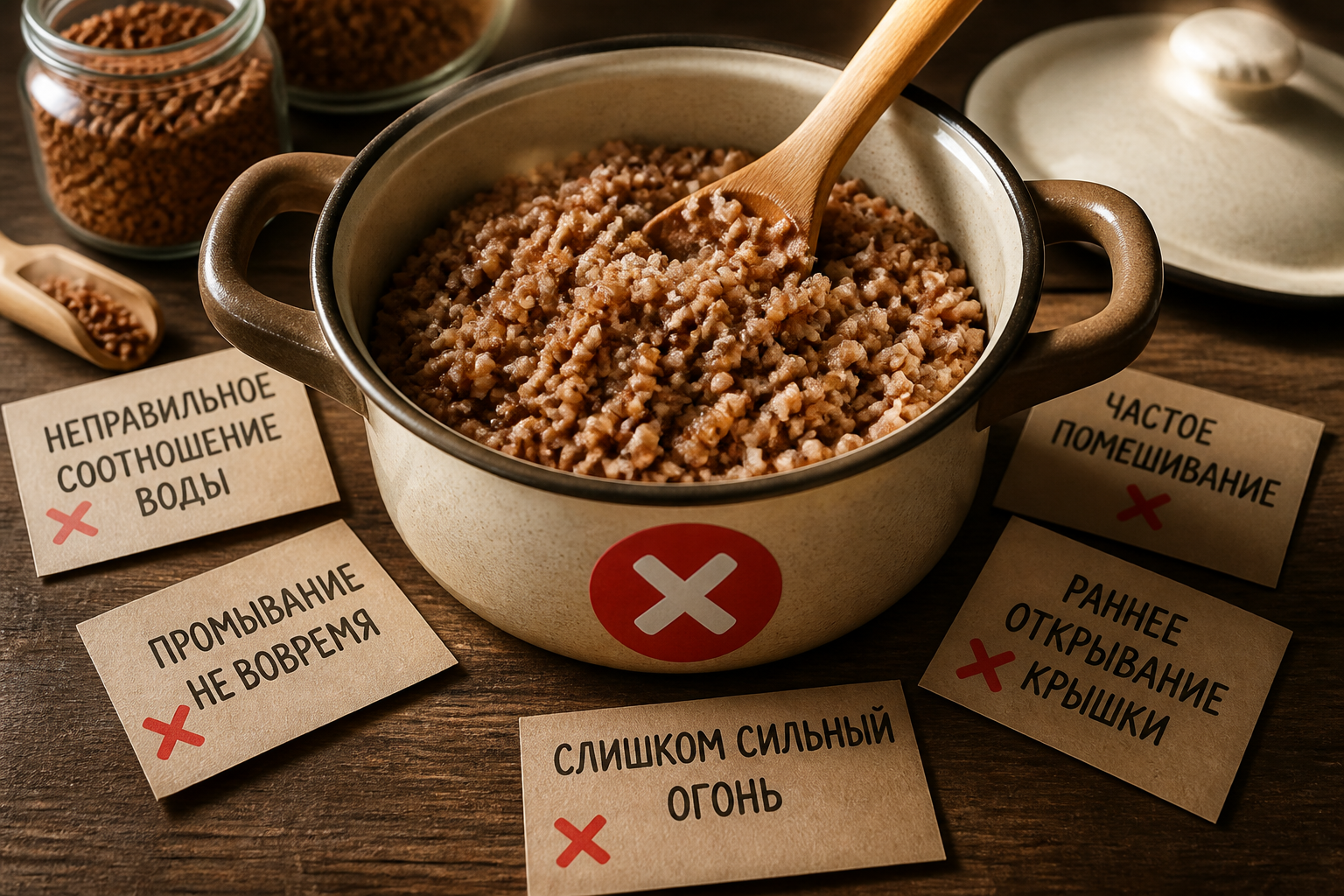 Почему гречка получается невкусной: самые частые ошибки — иллюстрация к статье «как варить гречку топ 5 советов»