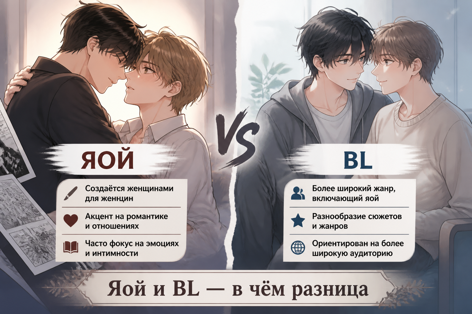 Яой и BL — в чём разница — иллюстрация к статье «яой это»
