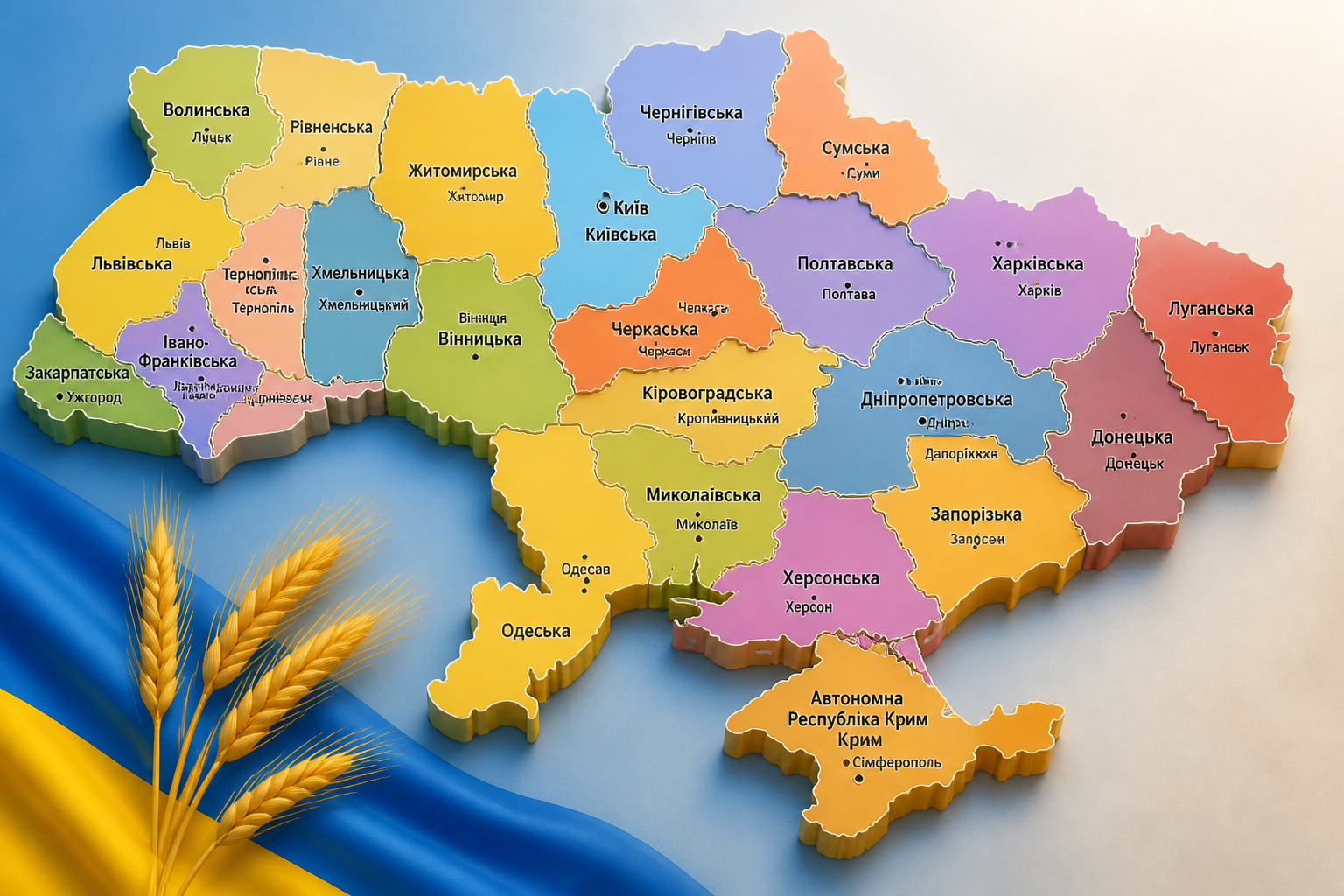 Скільки областей в Україні і як вони з'явилися — иллюстрация к статье «карта украины по областям»