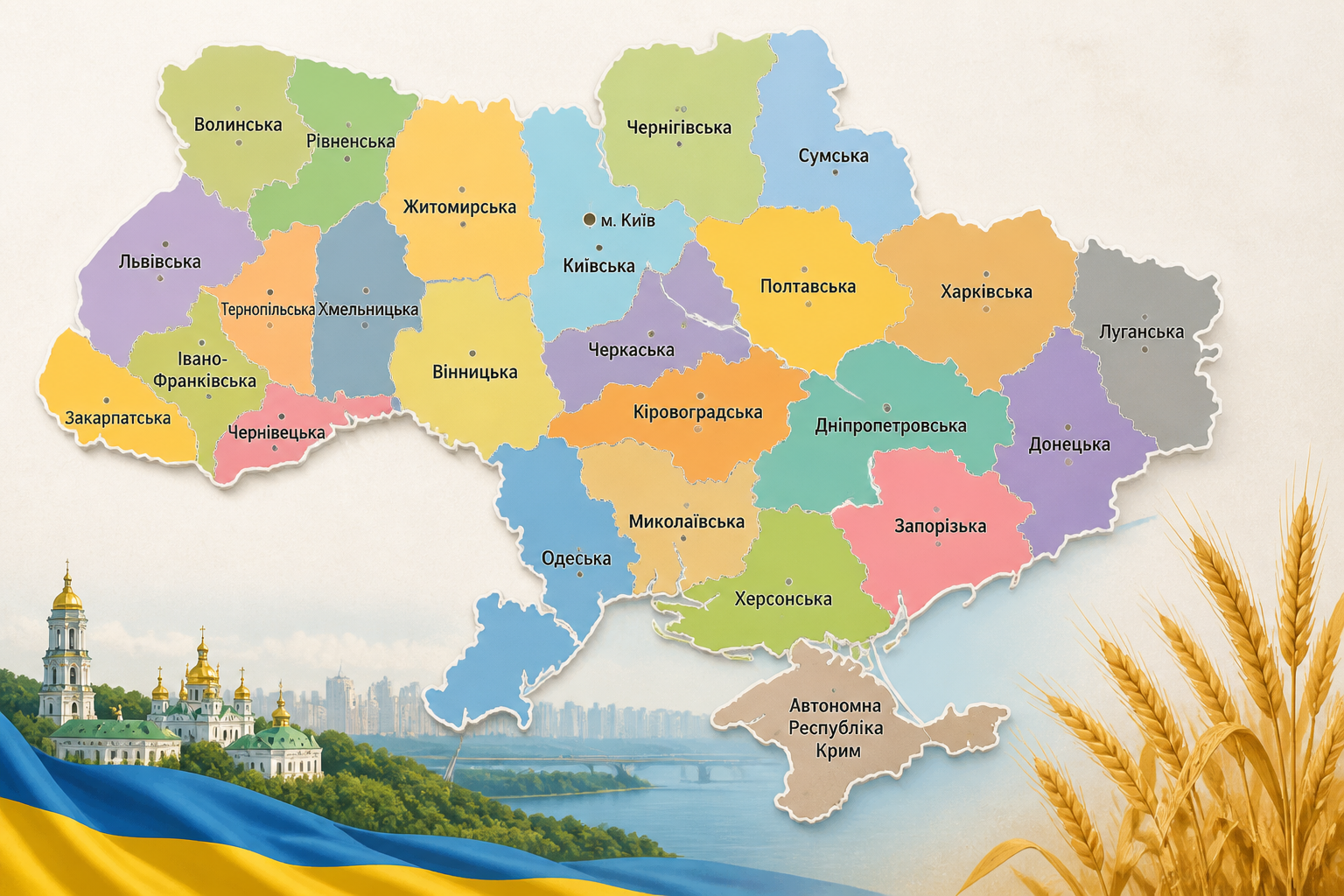 Регіони України: як прийнято ділити країну неофіційно — иллюстрация к статье «карта украины по областям»