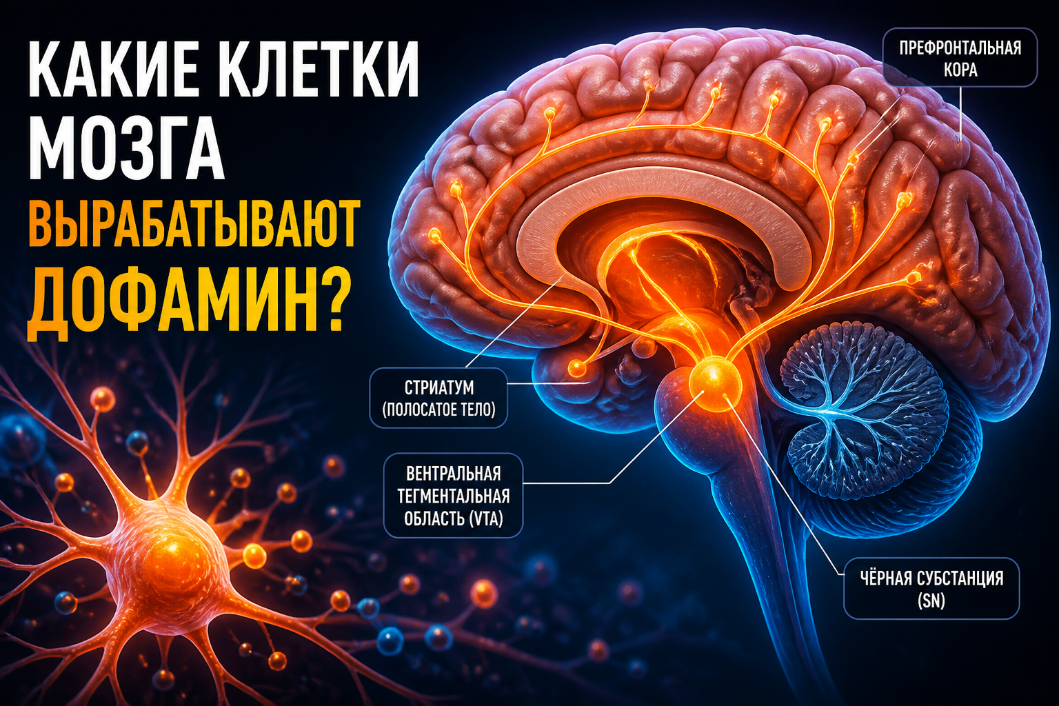 Какие клетки мозга вырабатывают дофамин