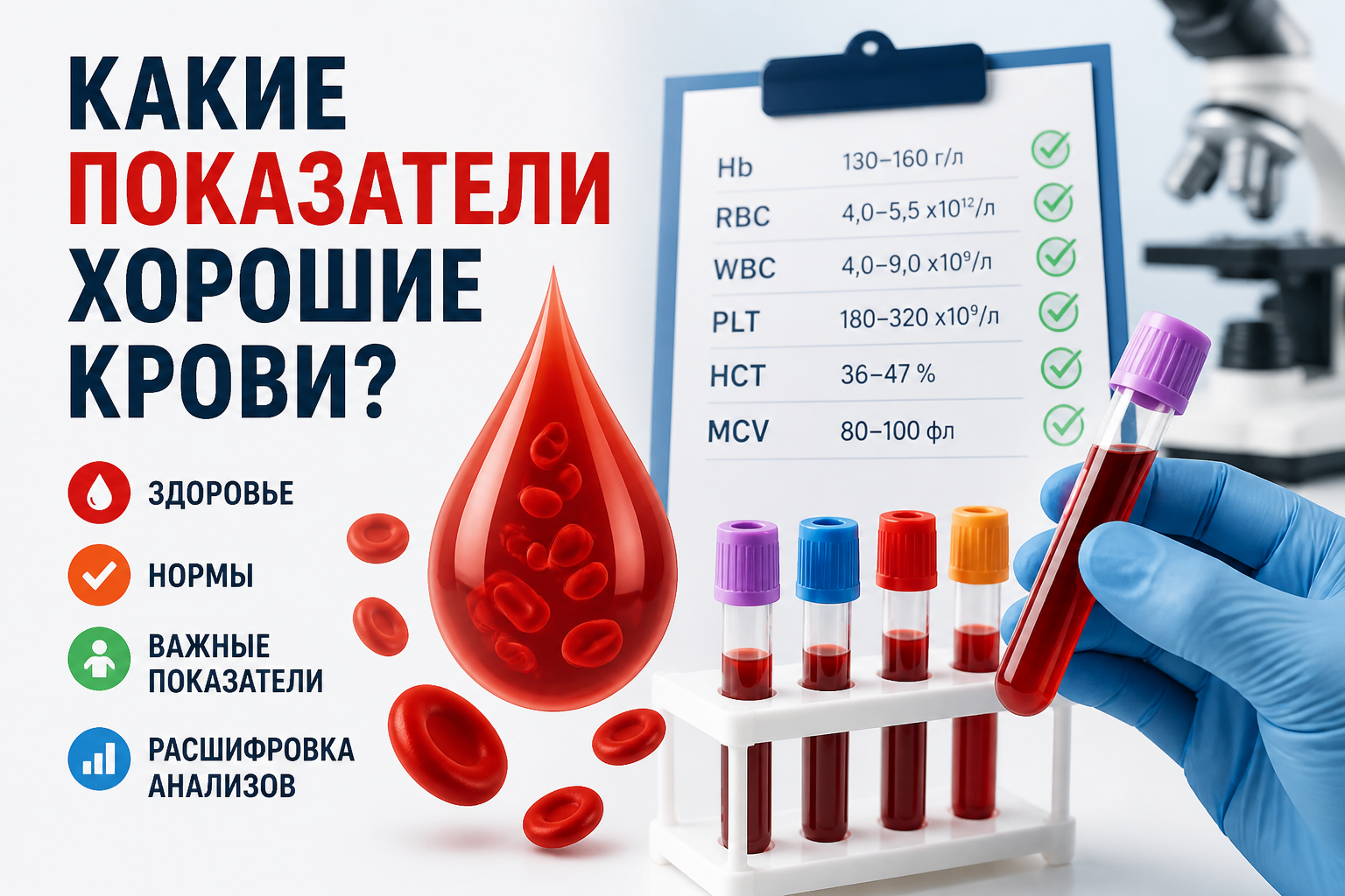 Хорошие показатели крови: нормы и расшифровка анализа