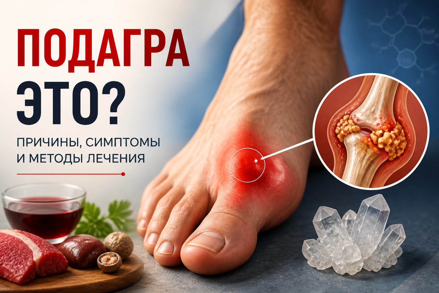 Подагра: что это такое, причины, симптомы и лечение