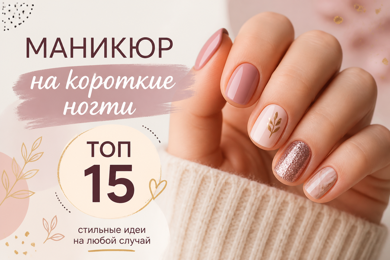Маникюр на короткие ногти: топ 15 идей